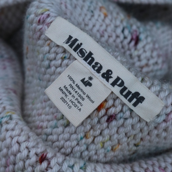 Misha & Puff Adult Merino Wool Garter Hat In Stained Glass Confetti - Picture 10 of 11